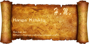 Hanga Mihály névjegykártya