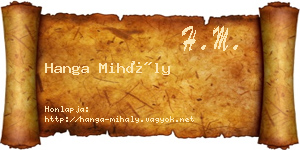 Hanga Mihály névjegykártya